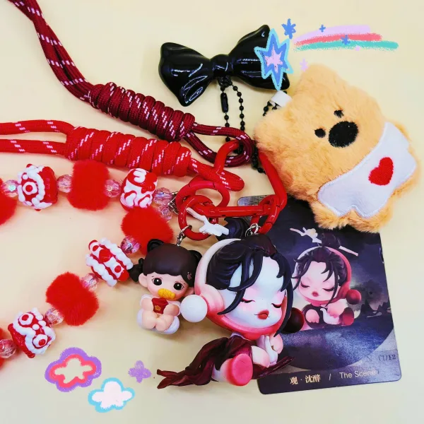 พวงกุญแจ Art Toy Skull Panda | มาพร้อมสายคล้อง & ตุ๊กตาหมีมินิ - Ảnh 4